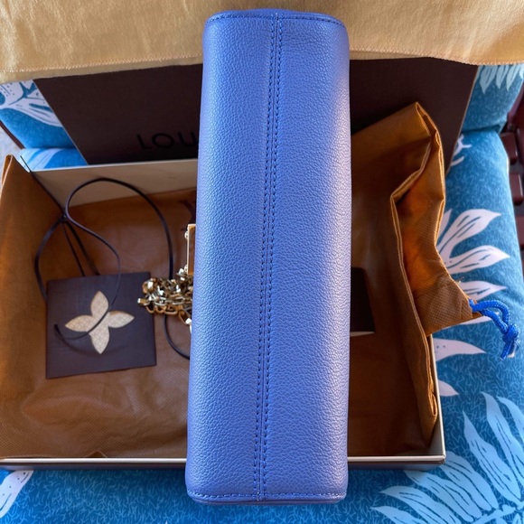 Authentic Louis Vuitton Blue Monogram Empreinte Leather St Germain PM - Picture 11 of 13